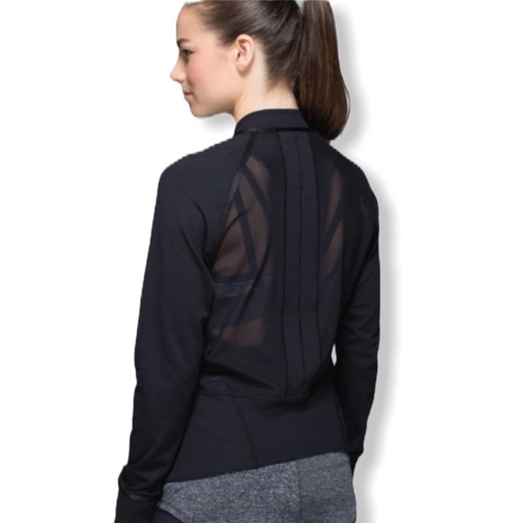 lululemon athletica Jackets & Blazers - Lululemon If You're Lucky Jacket Black/Mesh Sz 8